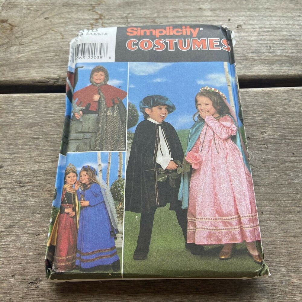 New Simplicity Costumes‎ Pattern Renaissance Fair Knight Princess Children 8318